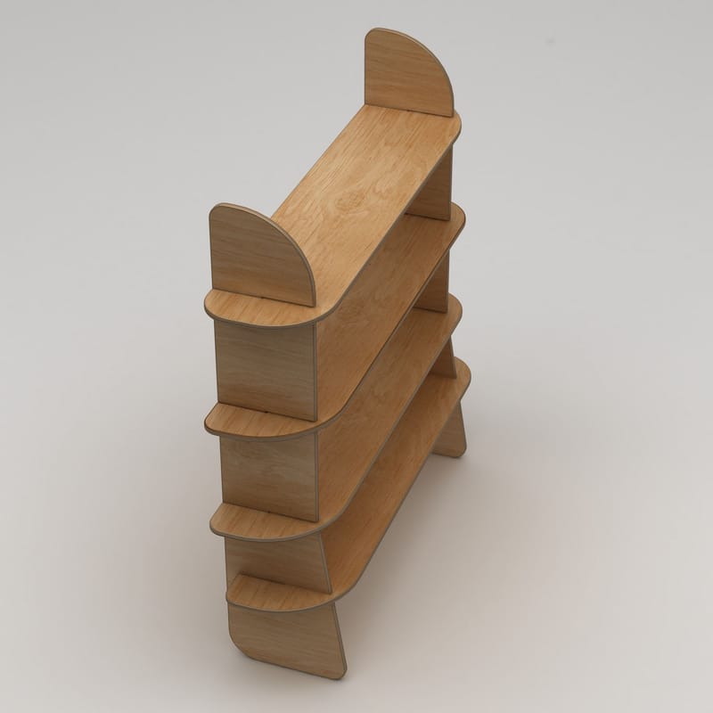 Ledina Kirjahylly 150x160 cm - Luonnonpuu - Säilytys - Hylly - Kirjahylly