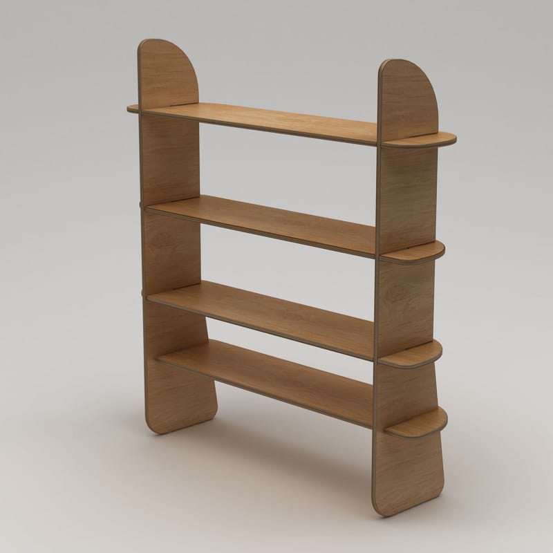 Ledina Kirjahylly 150x160 cm - Luonnonpuu - Säilytys - Hylly - Kirjahylly