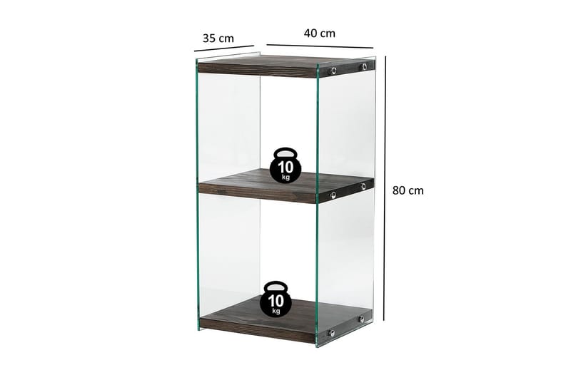 Lepinas kirjahylly 40 cm tummaa puuta - Tummanruskea - Säilytys - Hylly - Kirjahylly