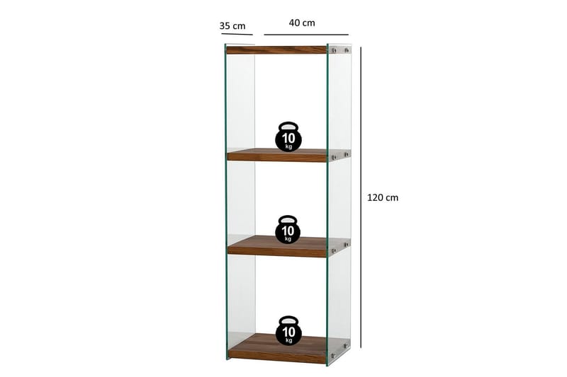 Lepinas kirjahylly 40 cm pähkinäpuun näköinen - Luonnonvärinen - Säilytys - Hylly - Kirjahylly