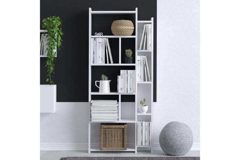 Lonhiene kirjahylly 65x15 cm valkoinen - Hanah Home - Säilytys - Hylly - Kirjahylly