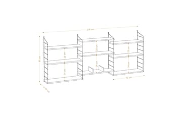 Lungo kirjahylly 85x20 cm valkoinen/musta - Hanah Home - Säilytys - Hylly - Kirjahylly