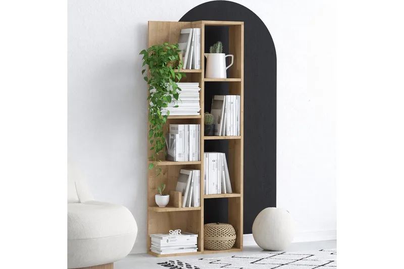 Makhan kirjahylly 60x18 cm ruskea - Hanah Home - Säilytys - Hylly - Kirjahylly