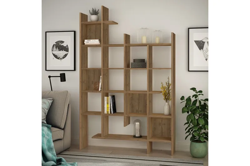 MANCO Kirjahylly 122 cm - Ruskea - Säilytys - Hylly - Kirjahylly