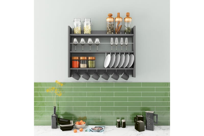 Maustehylly Kolinia 85x15 cm - Antrasiitti - Säilytys - Hylly