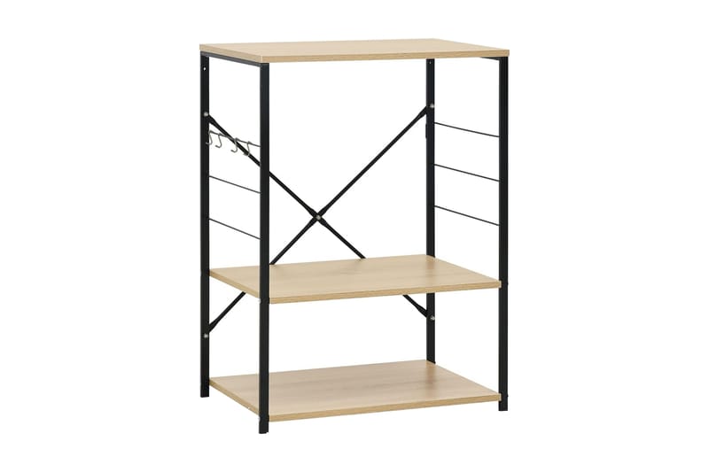 Mikroaaltouunikaappi musta ja tammi 60x39,6x79,5cm lastulevy - Musta - Säilytys - Hylly - Kirjahylly
