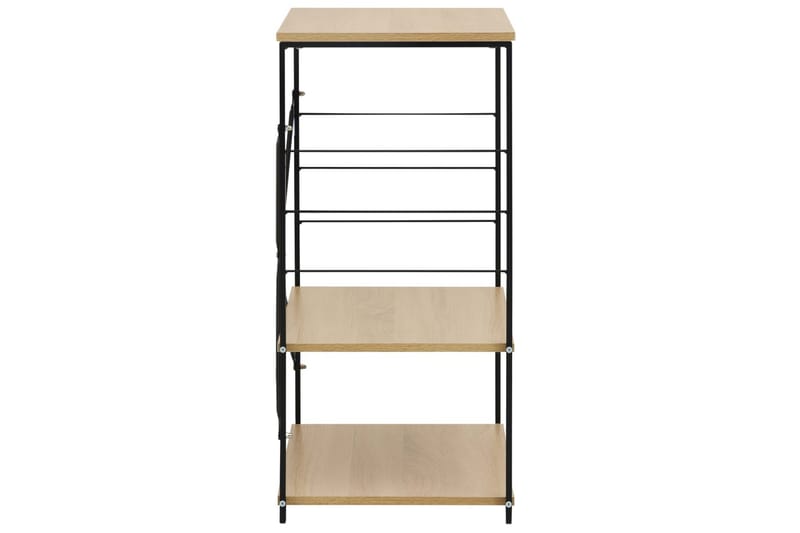 Mikroaaltouunikaappi musta ja tammi 60x39,6x79,5cm lastulevy - Musta - Säilytys - Hylly - Kirjahylly