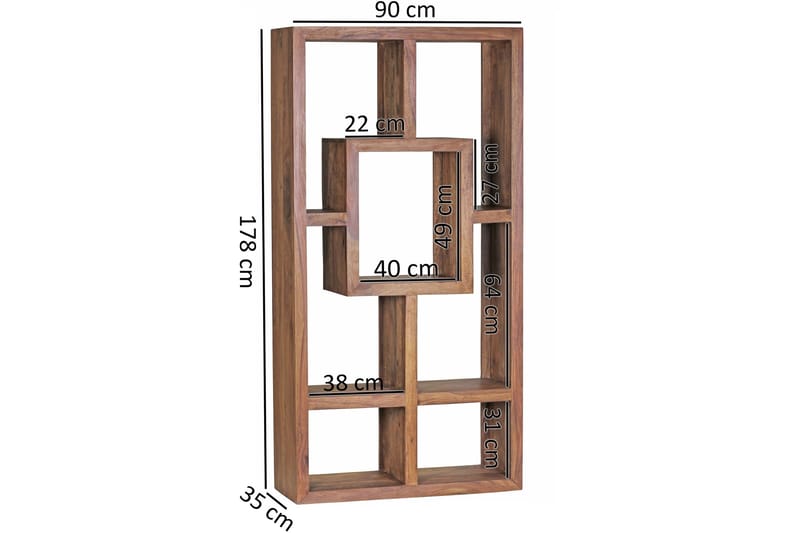 Milliano kirjahylly 90 cm pähkinä - Ruskea - Säilytys - Hylly - Kirjahylly
