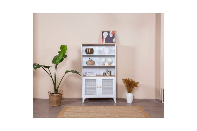 Mjudi Kirjahylly 90 cm - Valkoinen - Säilytys - Hylly - Kirjahylly