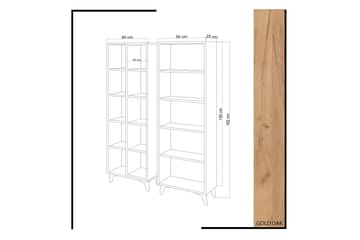 Mod kirjahylly 100 cm tammi - Valkoinen|Ruskea - Säilytys - Hylly - Kirjahylly