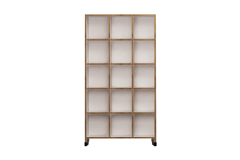 Mod kirjahylly pyörillä 90 cm tammea, Valkoinen
