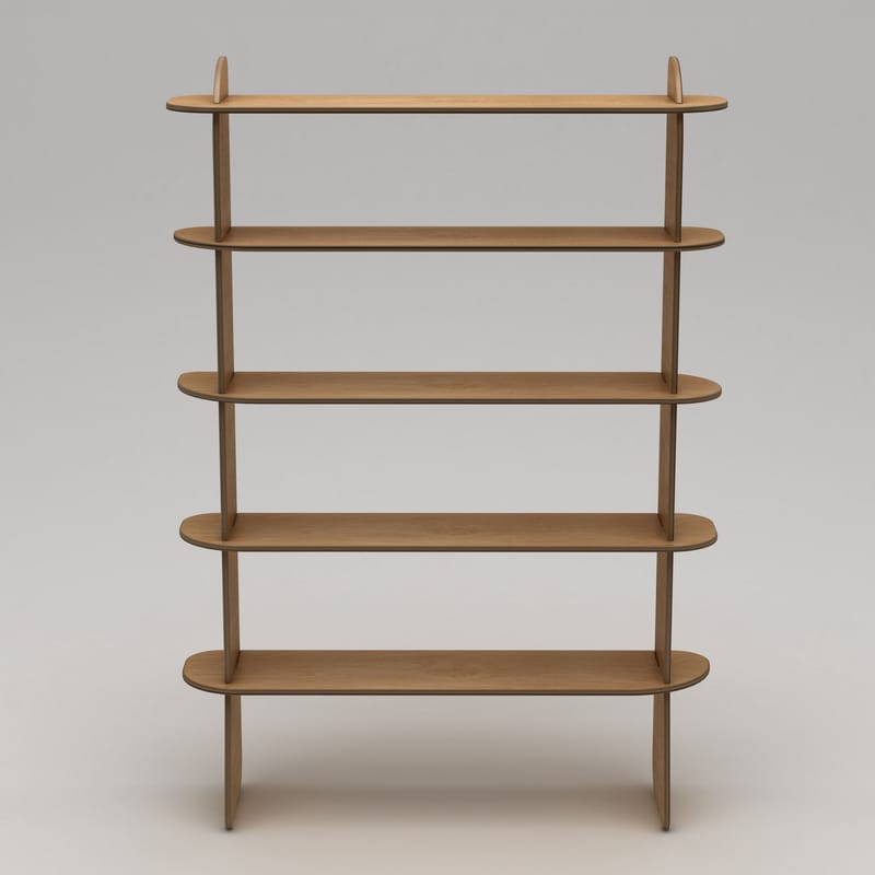 Molira Kirjahylly 102x215 cm - Luonnonpuu - Säilytys - Hylly - Kirjahylly