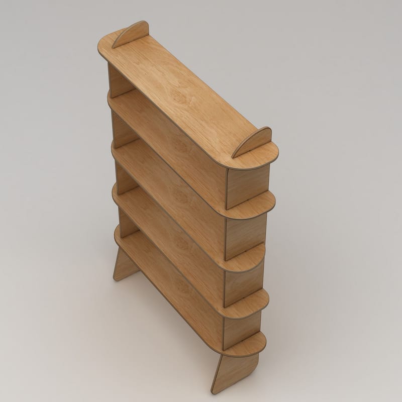 Molira Kirjahylly 102x215 cm - Luonnonpuu - Säilytys - Hylly - Kirjahylly