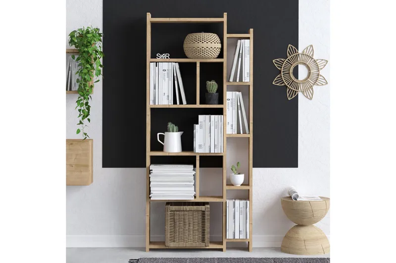 Momo kirjahylly 65x15 cm ruskea - Hanah Home - Säilytys - Hylly - Kirjahylly