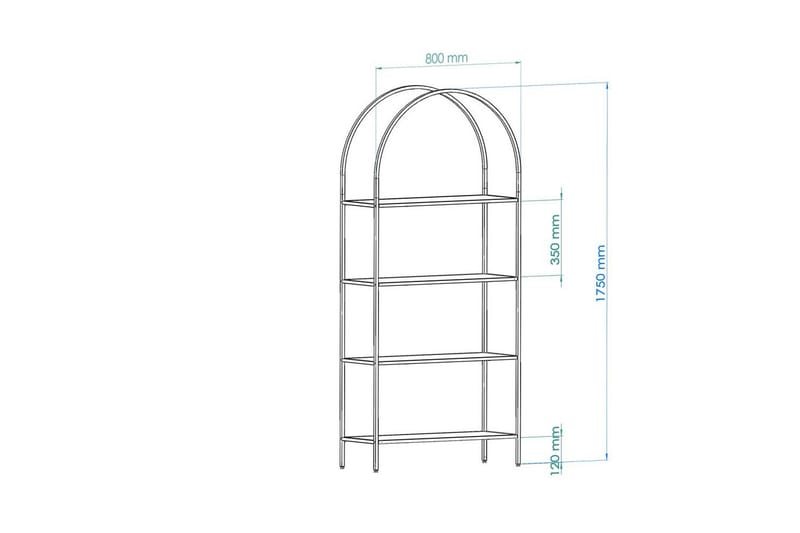 Monaia Kirjahylly 80 cm - Musta - Säilytys - Hylly - Kirjahylly