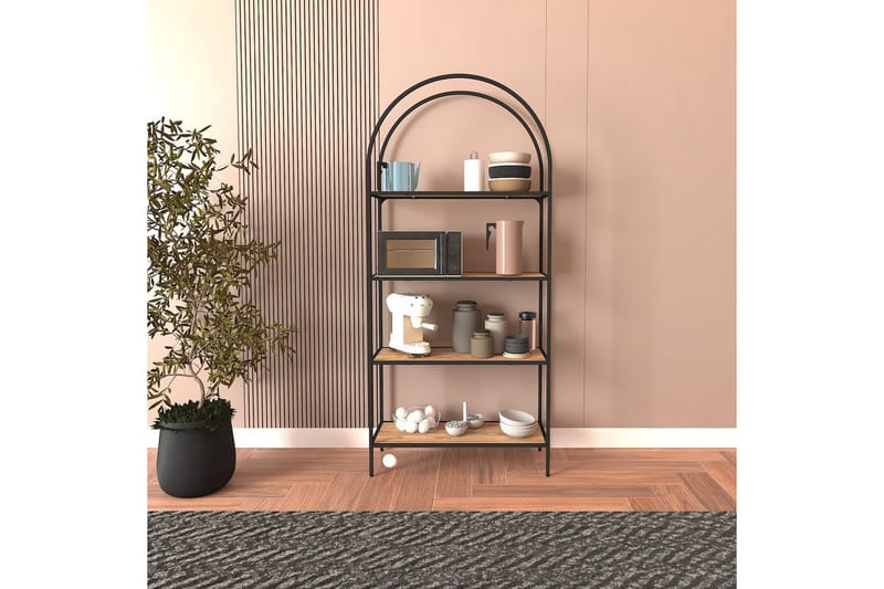 Monaia Kirjahylly 80 cm - Musta/Luonnollinen - Säilytys - Hylly - Kirjahylly