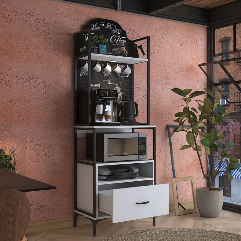 Monitoimikaappi Wallxpert Gala Shelf (70 x 205 x 40 cm) valkoinen - Valkoinen - Säilytys - Hylly - Hyllyjärjestelmä