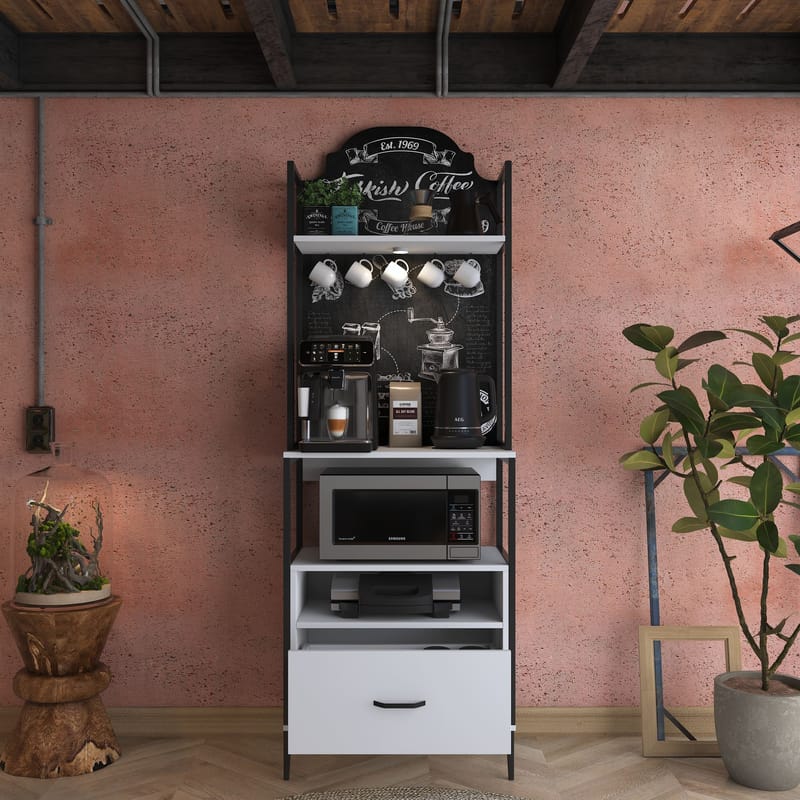Monitoimikaappi Wallxpert Gala Shelf (70 x 205 x 40 cm) valkoinen - Valkoinen - Säilytys - Hylly - Hyllyjärjestelmä