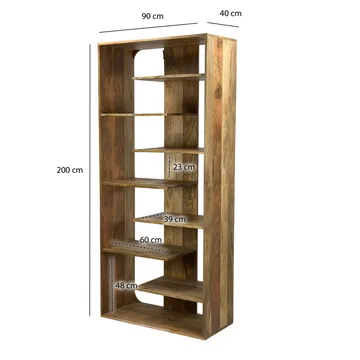 Moraro-vapaasti seisova hylly 90 cm - Luonnonruskea - Säilytys - Hylly - Kirjahylly