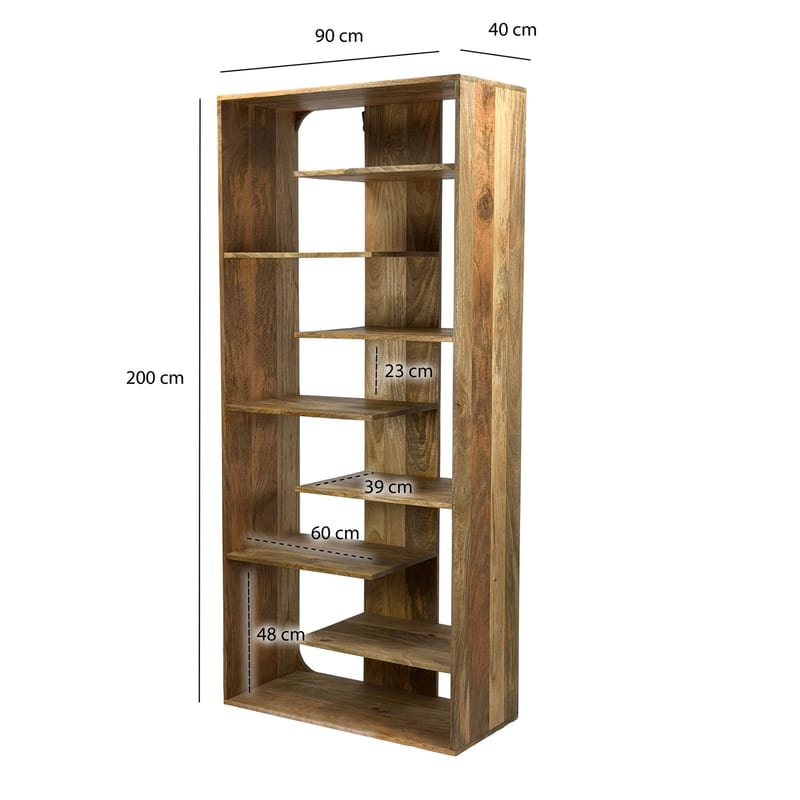 Moraro-vapaasti seisova hylly 90 cm - Luonnonruskea - Säilytys - Hylly - Kirjahylly