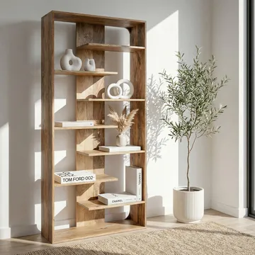 Moraro-vapaasti seisova hylly 90 cm - Luonnonruskea - Säilytys - Hylly - Kirjahylly