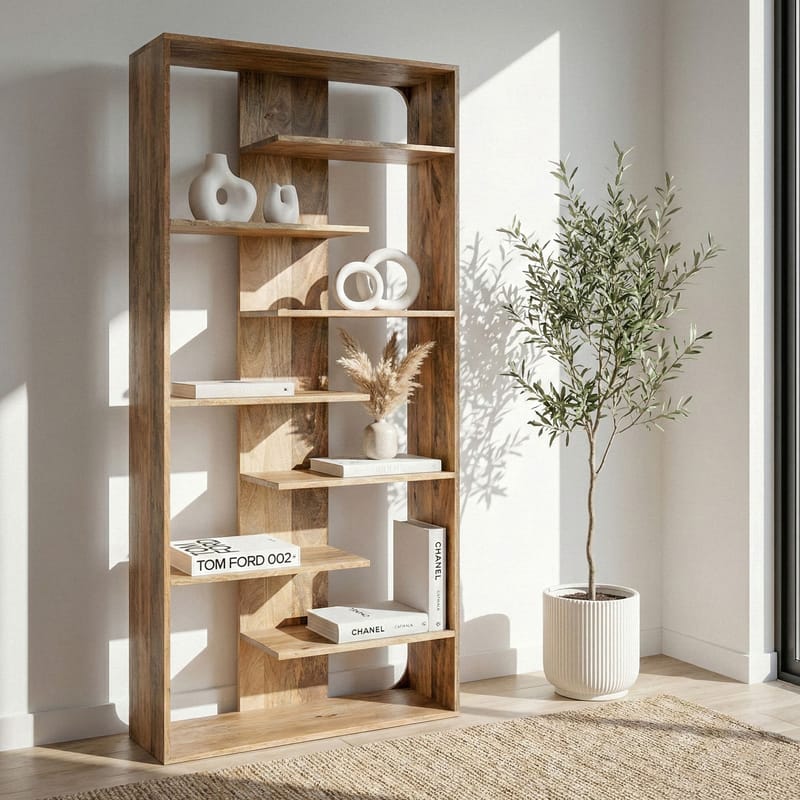 Moraro-vapaasti seisova hylly 90 cm - Luonnonruskea - Säilytys - Hylly - Kirjahylly