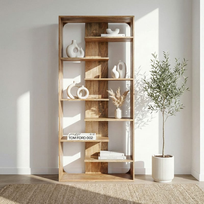 Moraro-vapaasti seisova hylly 90 cm - Luonnonruskea - Säilytys - Hylly - Kirjahylly