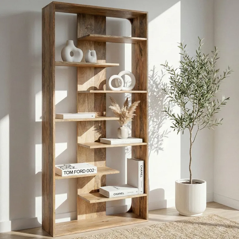 Moraro-vapaasti seisova hylly 90 cm - Luonnonruskea - Säilytys - Hylly - Kirjahylly