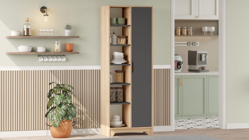 Multi Purpose Cabinet Homitis Tammen antrasiitti - Säilytys - Hylly - Kirjahylly