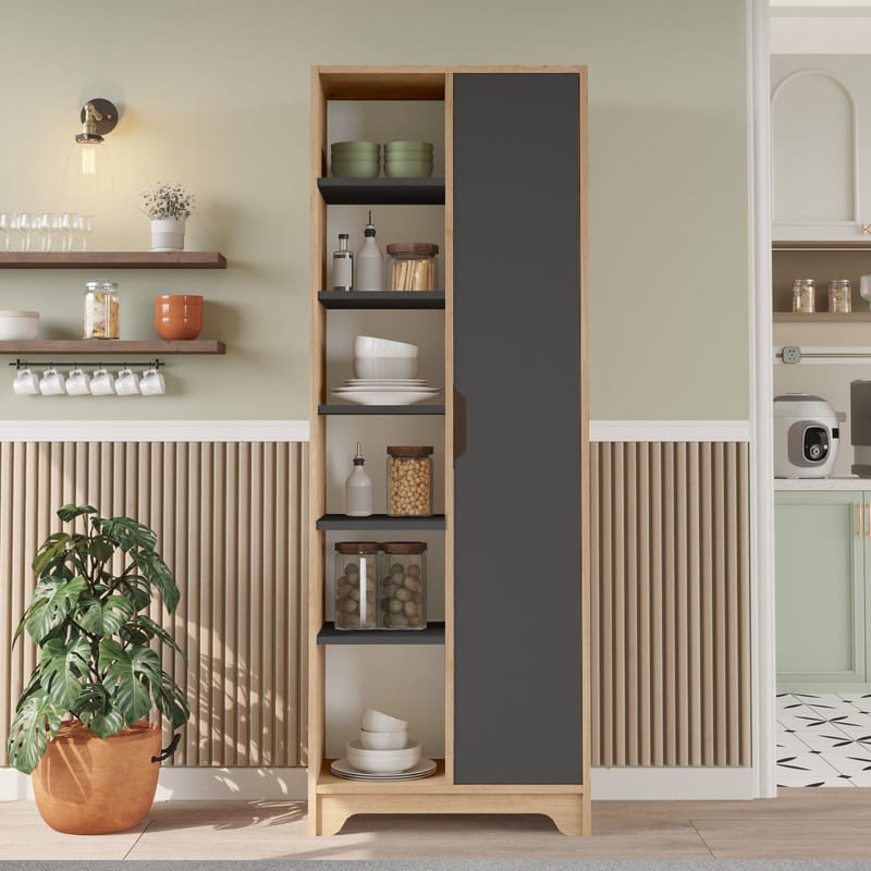 Multi Purpose Cabinet Homitis Tammen antrasiitti - Säilytys - Hylly - Kirjahylly