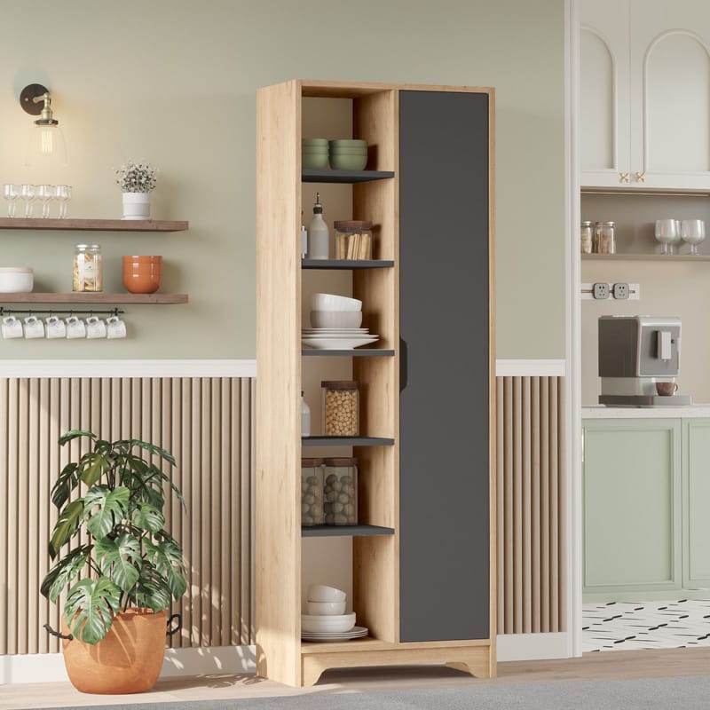Multi Purpose Cabinet Homitis Tammen antrasiitti - Säilytys - Hylly - Kirjahylly