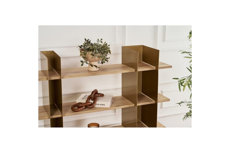 Nara Kirjahylly 120 cm - Kulta - Säilytys - Hylly - Kirjahylly