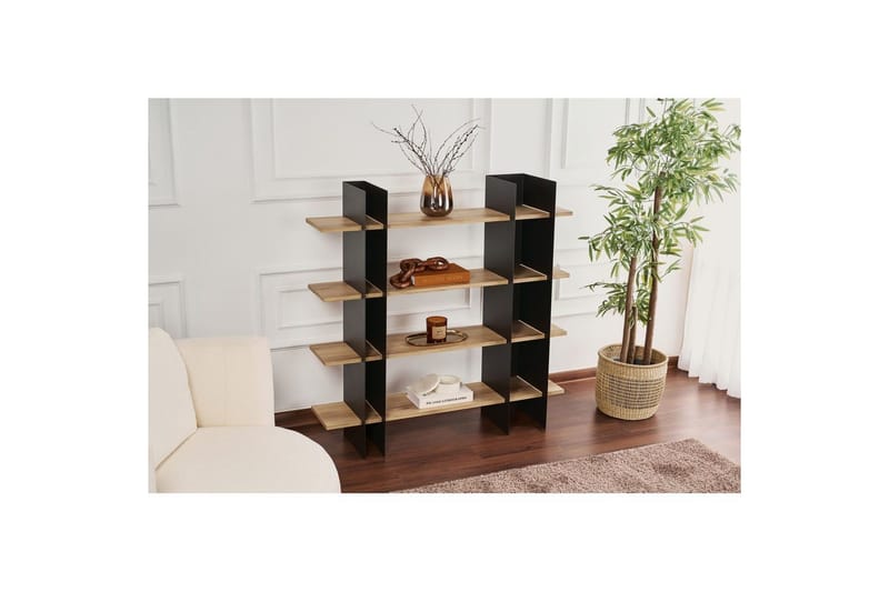 Nara Kirjahylly 120 cm - Musta - Säilytys - Hylly - Kirjahylly