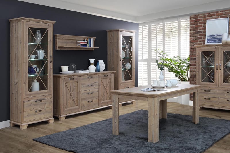 Naulakko Hoops 123 cm - Ruskea - Säilytys - Hylly - Seinähylly