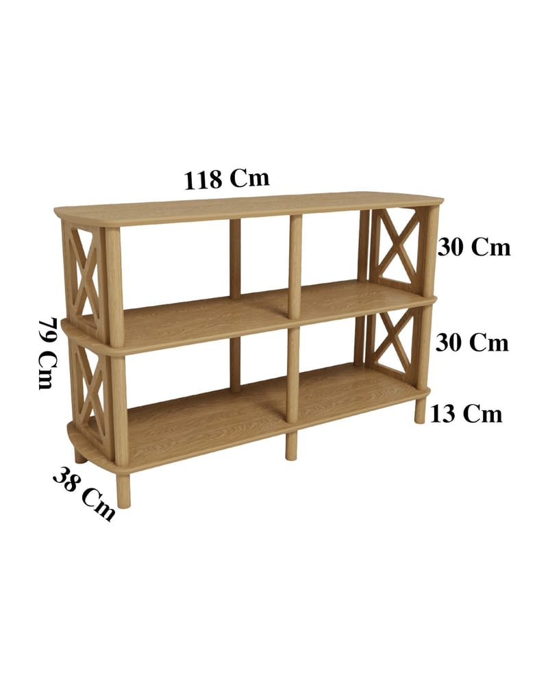 Nerola Kirjahylly 80 cm - Tammi - Säilytys - Hylly - Kirjahylly