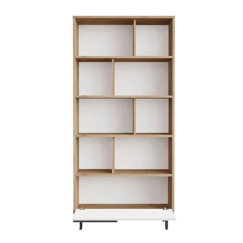 Nilena kirjahylly 83,9x175,6x29,5 cm - Tammi ja valkoinen - Säilytys - Hylly - Kirjahylly