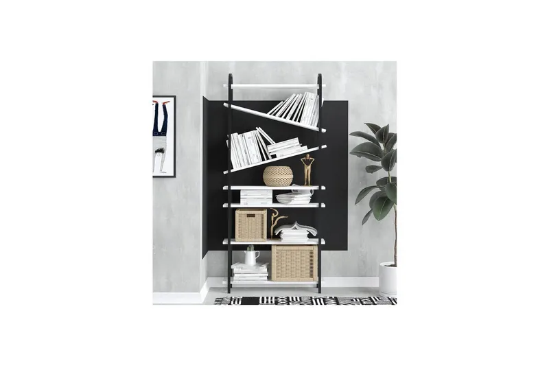 Norvas Kirjahylly 78 cm - Musta/Valkoinen - Säilytys - Hylly - Kirjahylly