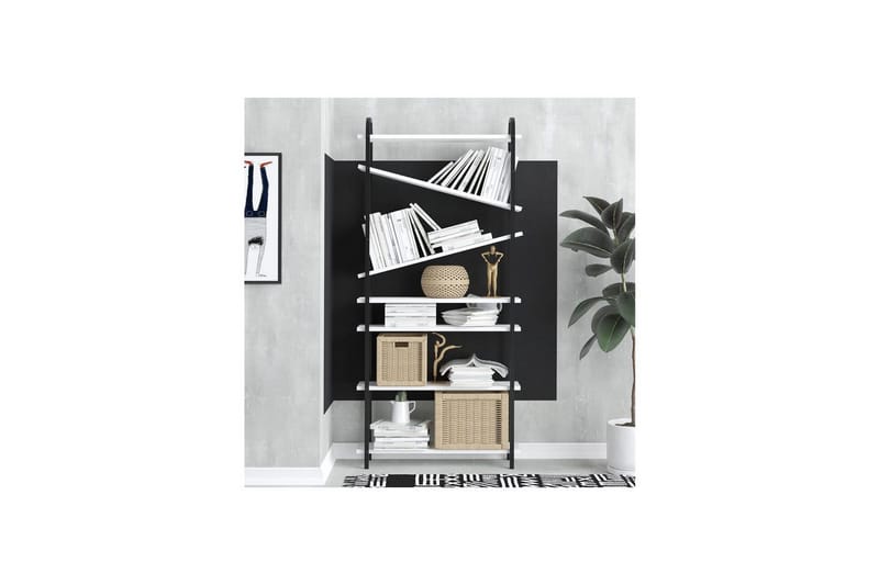 Norvas Kirjahylly 78 cm - Musta/Valkoinen - Säilytys - Hylly - Kirjahylly