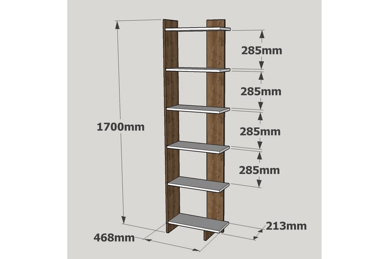 Ordelle kirjahylly 47 cm maalattua puuta - Valkoinen - Säilytys - Hylly - Kirjahylly