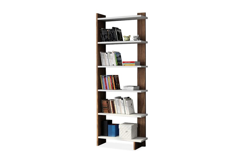 Ordelle kirjahylly 47 cm saksanpähkinä, Valkoinen