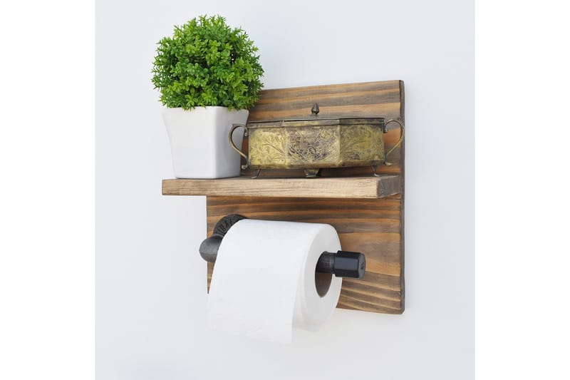 Paperiteline Valid 14 cm - Ruskea/Musta - Talo & remontointi - Keittiö & kylpyhuone - Kylpyhuone - Kylpyhuonetarvikkeet - Wc-paperitelineet