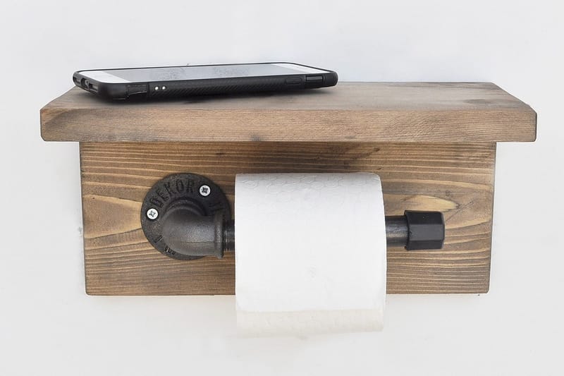 Paperiteline Valid 30 cm - Ruskea/Musta - Talo & remontointi - Keittiö & kylpyhuone - Kylpyhuone - Kylpyhuonetarvikkeet - Wc-paperitelineet