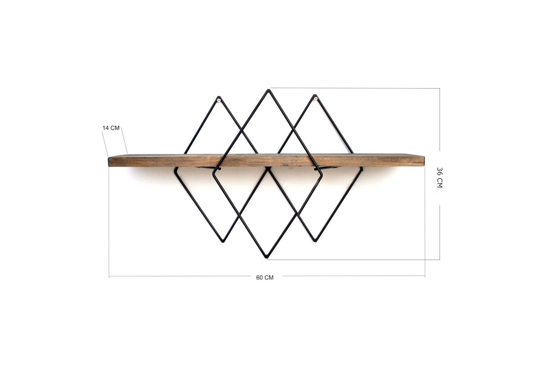 Paperiteline Valid hyllyllä 60 cm - Ruskea/Musta - Säilytys - Hylly - Seinähylly