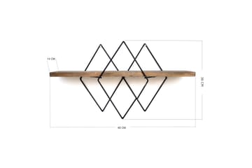 Paperiteline Valid hyllyllä 60 cm - Ruskea/Musta - Säilytys - Hylly - Seinähylly