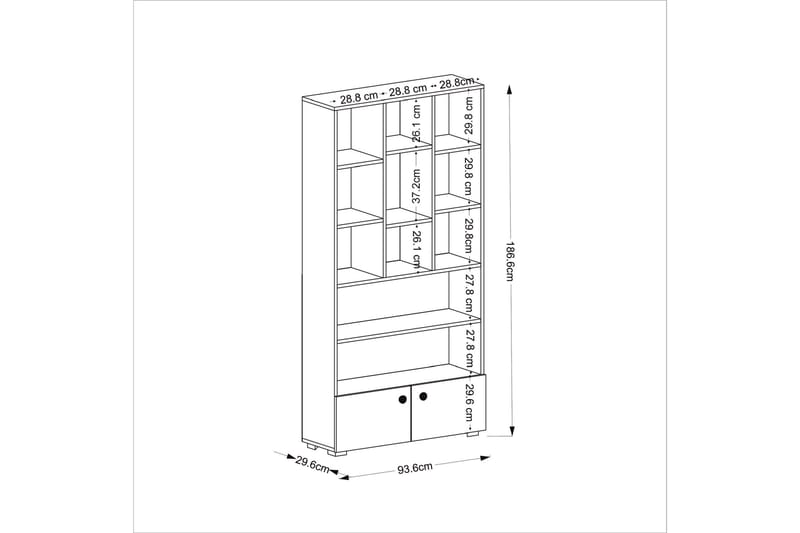 Penguen kirjahylly 93,6x29,6 cm ruskea - Hanah Home - Säilytys - Hylly - Kirjahylly