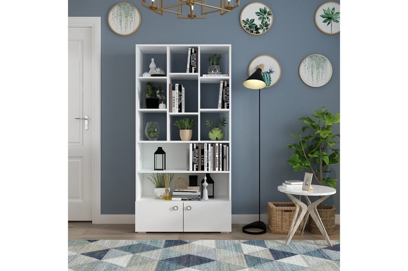 Penguen kirjahylly 93,6x29,6 cm valkoinen - Hanah Home - Säilytys - Hylly - Kirjahylly