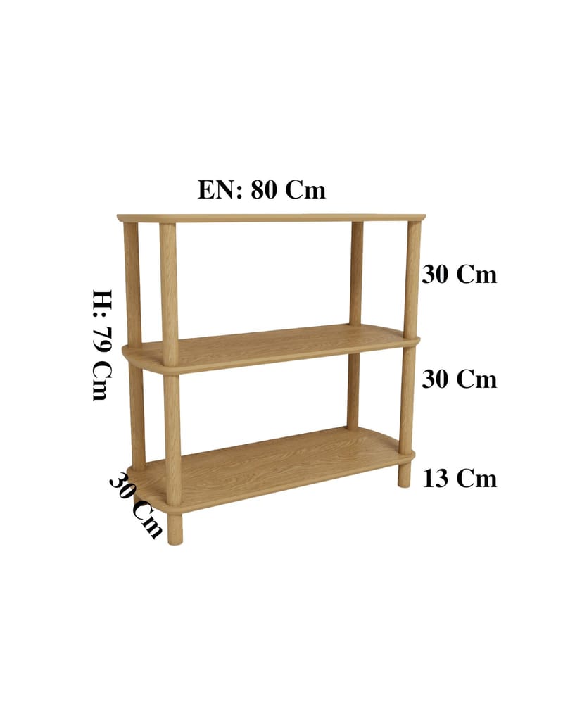Pienk Kirjahylly 80 cm - Tammi - Säilytys - Hylly - Kirjahylly
