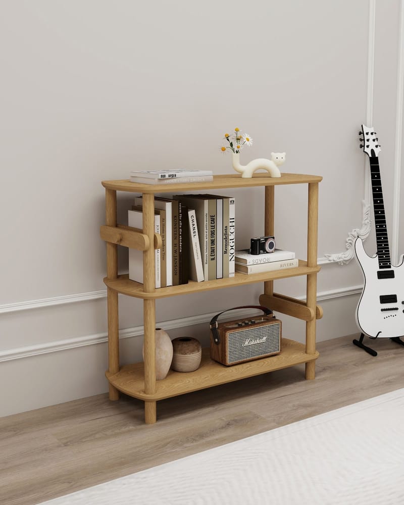Pienk Kirjahylly 80 cm - Tammi - Säilytys - Hylly - Kirjahylly