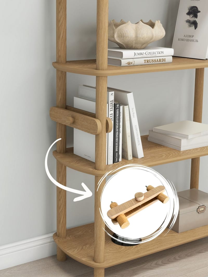 Pienk Kirjahylly 80x112 cm - Tammi - Säilytys - Hylly - Kirjahylly