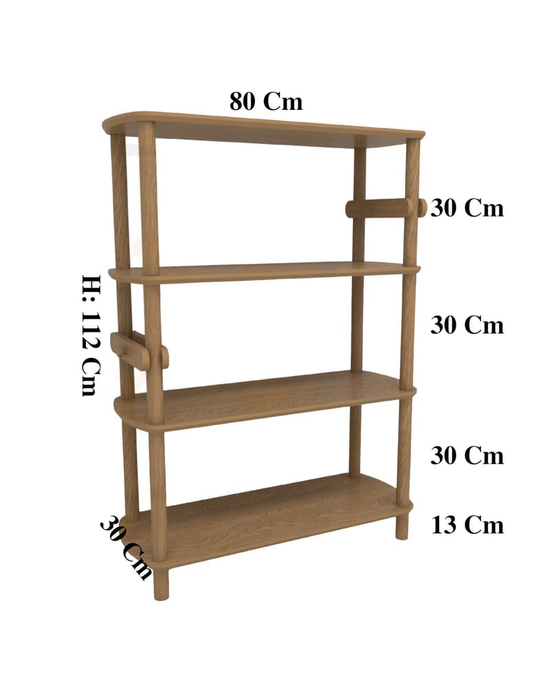 Pienk Kirjahylly 80x112 cm - Tammi - Säilytys - Hylly - Kirjahylly